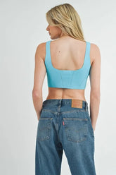 Corset Design Detail Crop Knit Top Mable